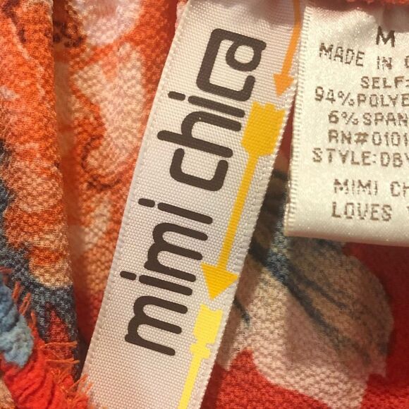 Mimi Chica orange floral off the shoulder maxi dress, size medium - Picture 13 of 14